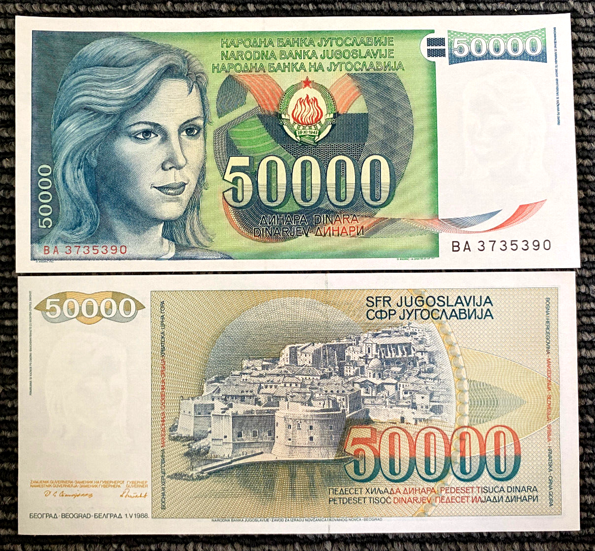 Yugoslavia 50000 Dinara Year 1988 Banknote World Paper Money UNC