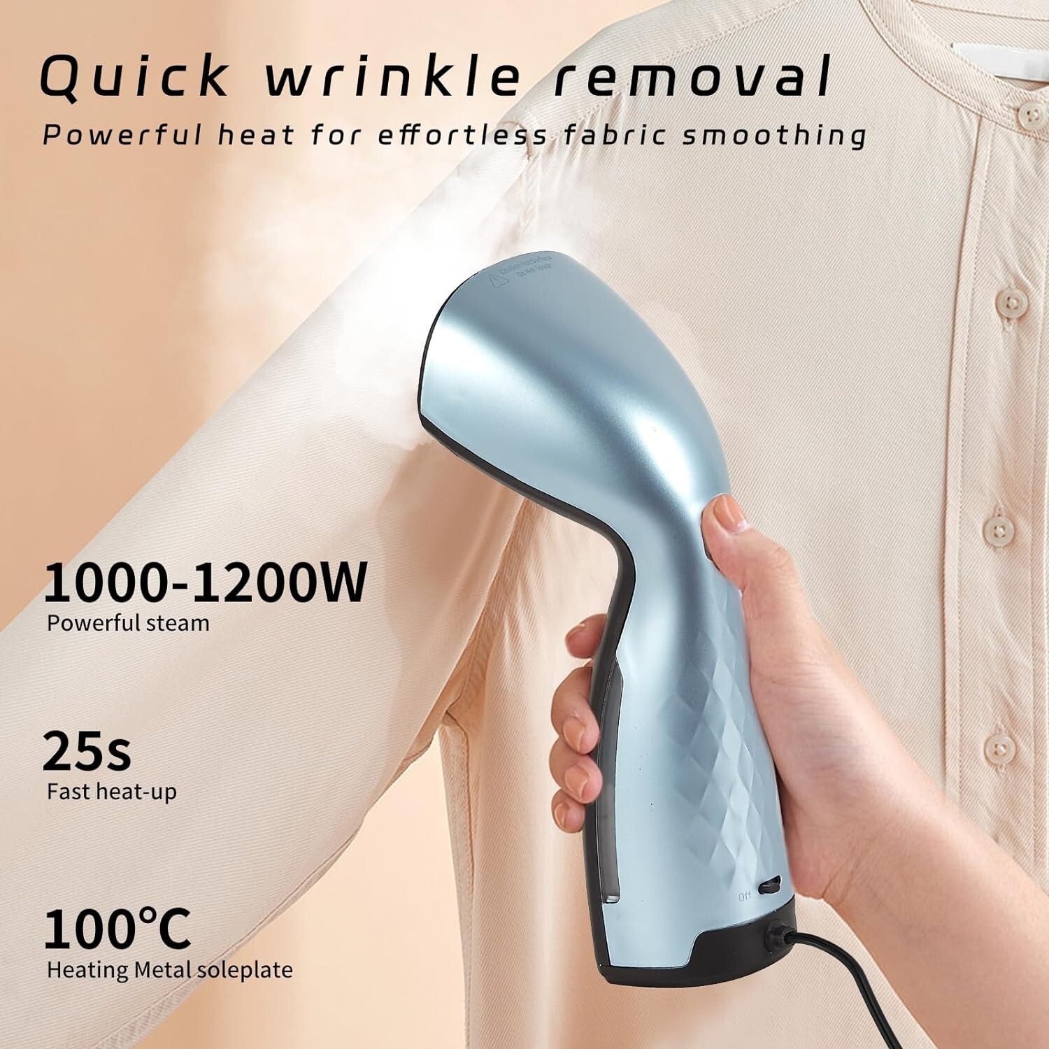 Portable travel clothes steamer Metal Steam Head, 110ml tank Capacity 900W/110V