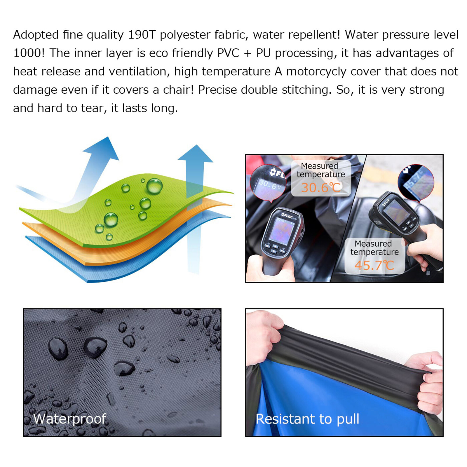 Motorcycle Cover Waterproof XXXXL For Harley Davidson Heavy Duty UV Snow Storage