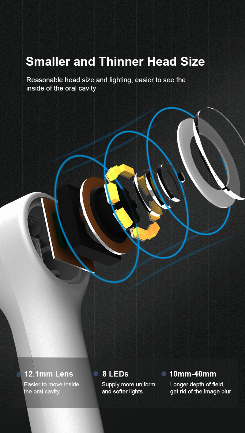 8pcs Led Light 3MP Dental Oral Camera Wireless Dental Intraoral Camera