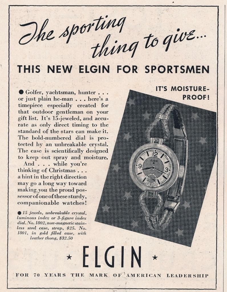 Magazine Ad - 1935 - Elgin Watches - "Sportsmen" - (#1)