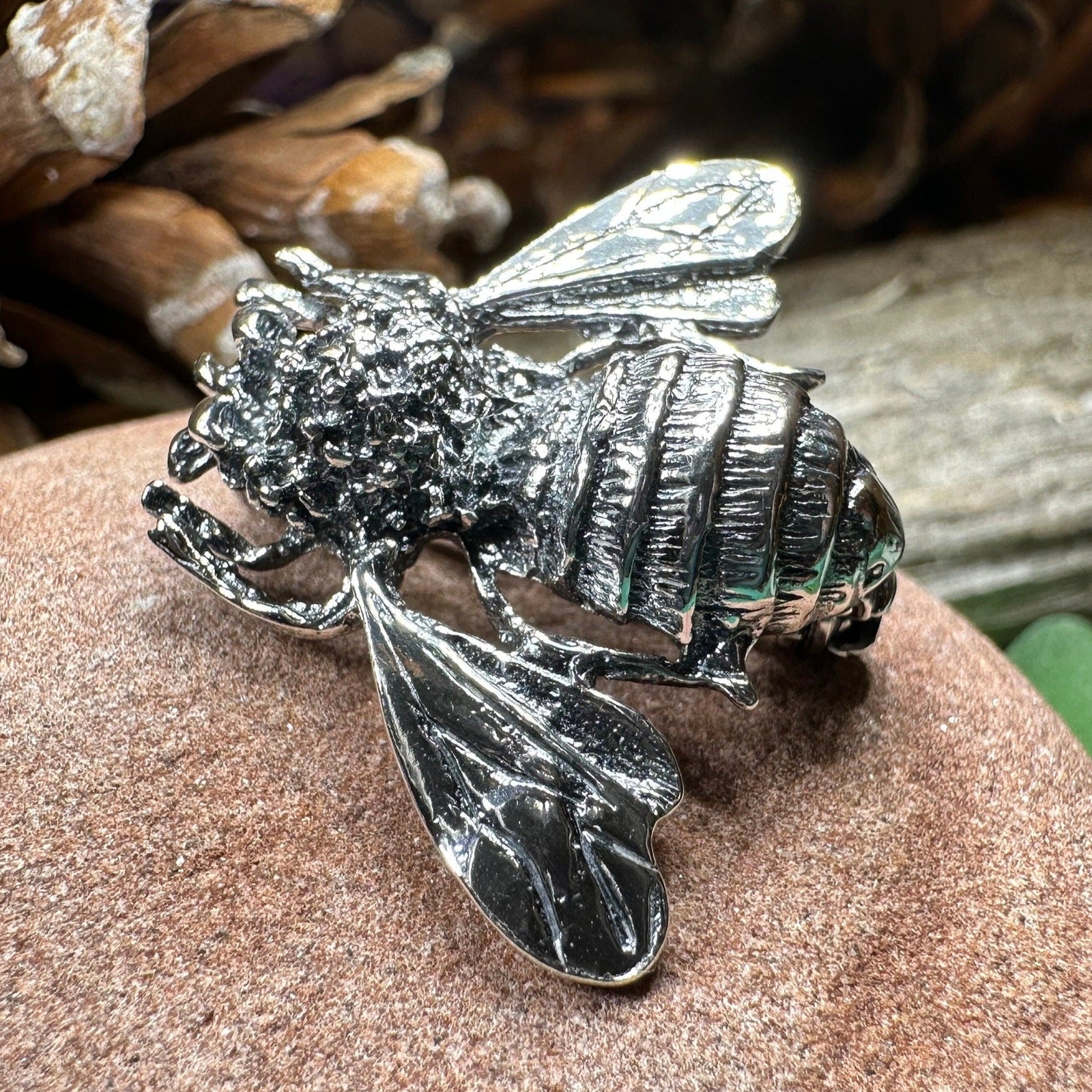 NEW Solid Sterling Silver Realistic Bee Booch Ladies Insect Pin 925