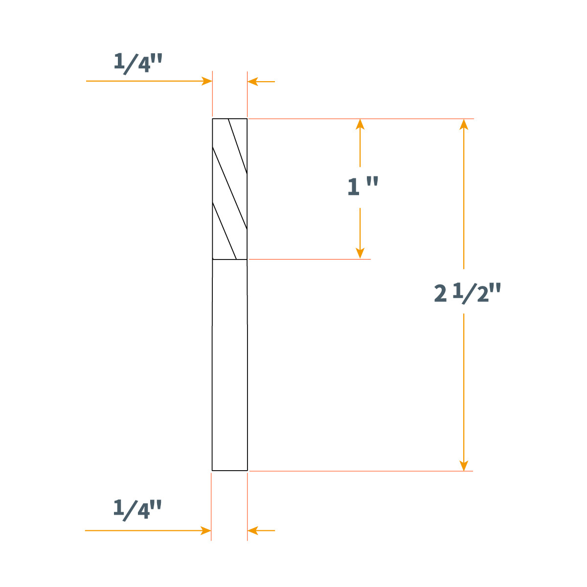 POWERTEC Solid Carbide Router Bit w/ Spiral Up Cut, 1/4" Shank x 1/4 Dia (73002)