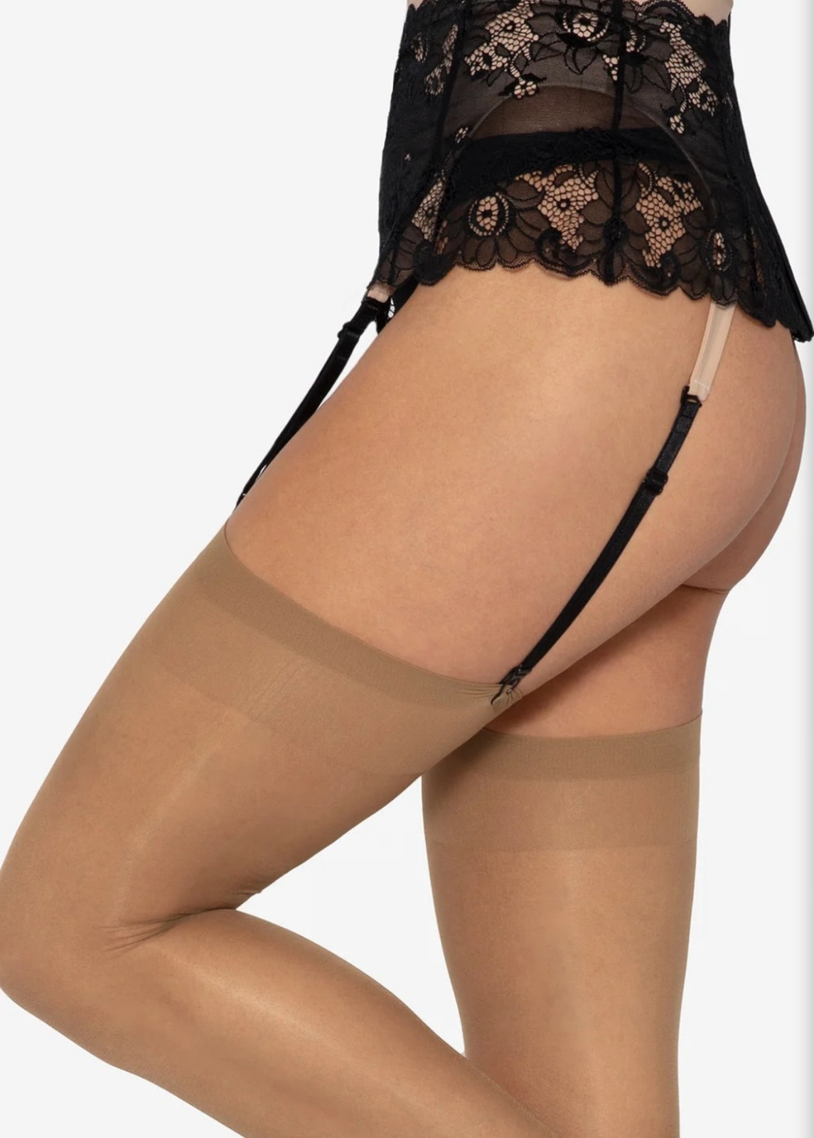 2pairs Gatta Womens Sheer Stockings for Garter | Black / Tan /Natural Made in EU