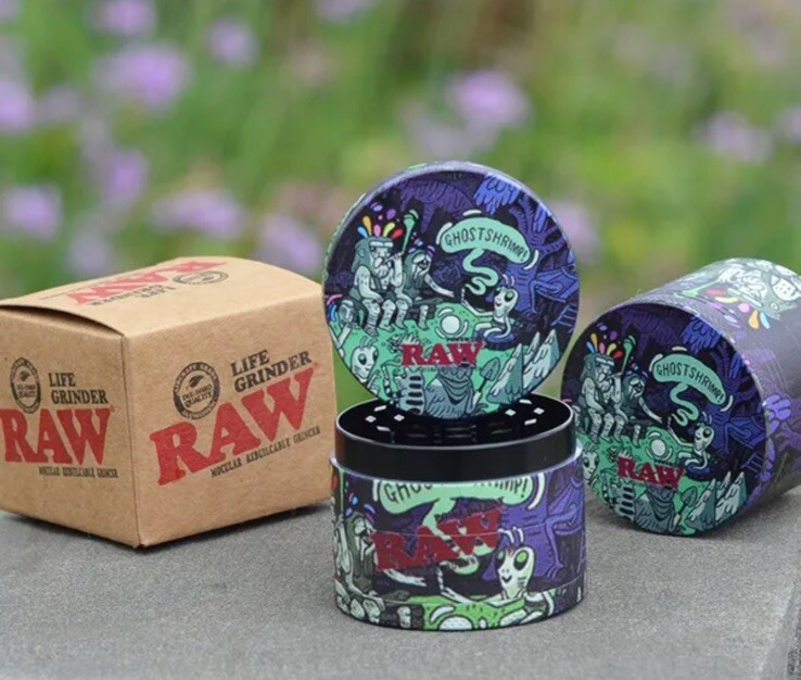 2 Inch Raw Grinder 4-Layer 50mm for Herb & Tobacco Alloy Metal [Random Design]