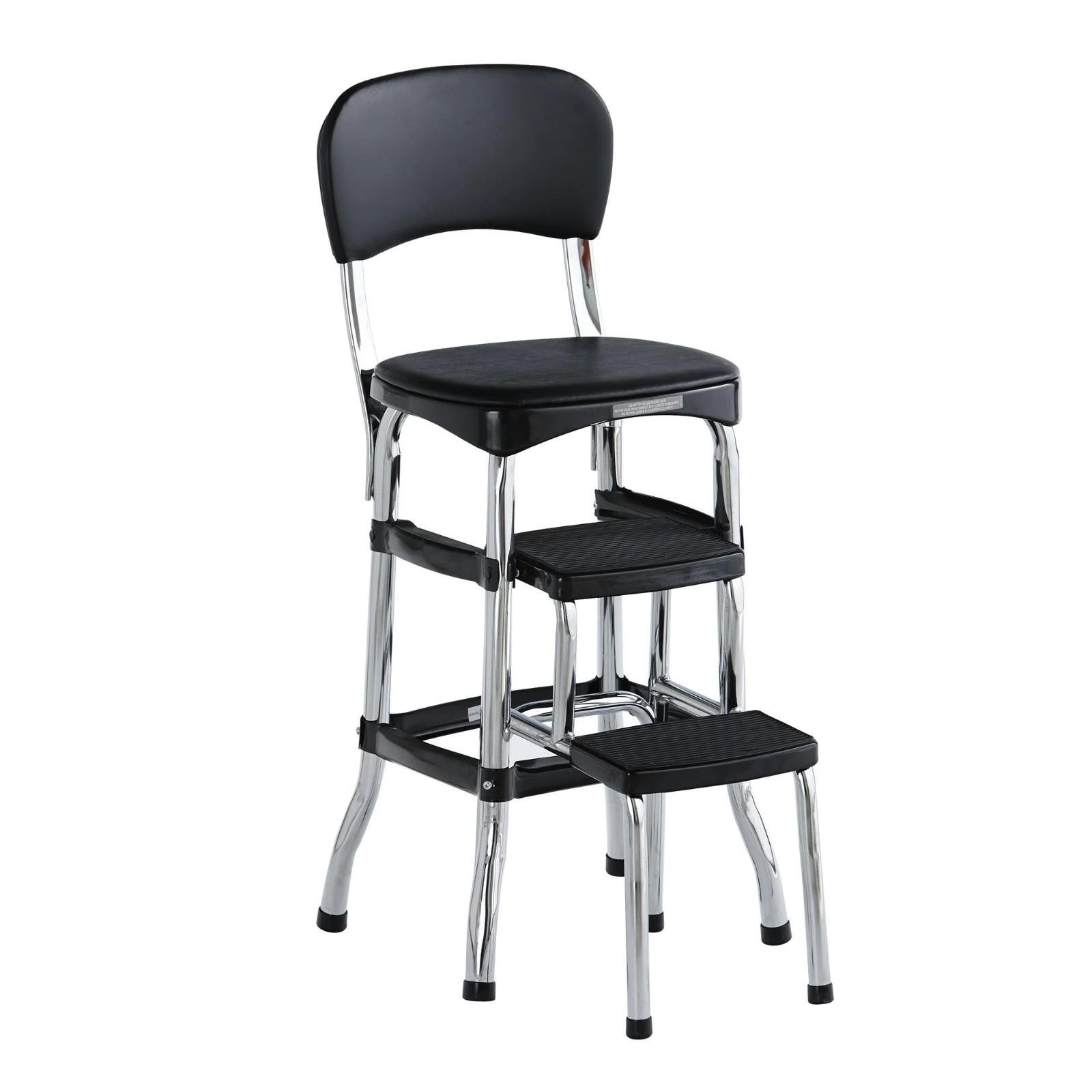 Retro Counter Chair / Step Stool - Black
