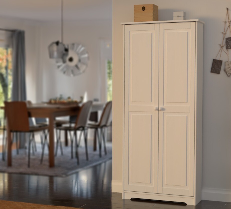 Cabinet Pantry 2 Doors Solid Wood White-  by From the Tree Furniture
