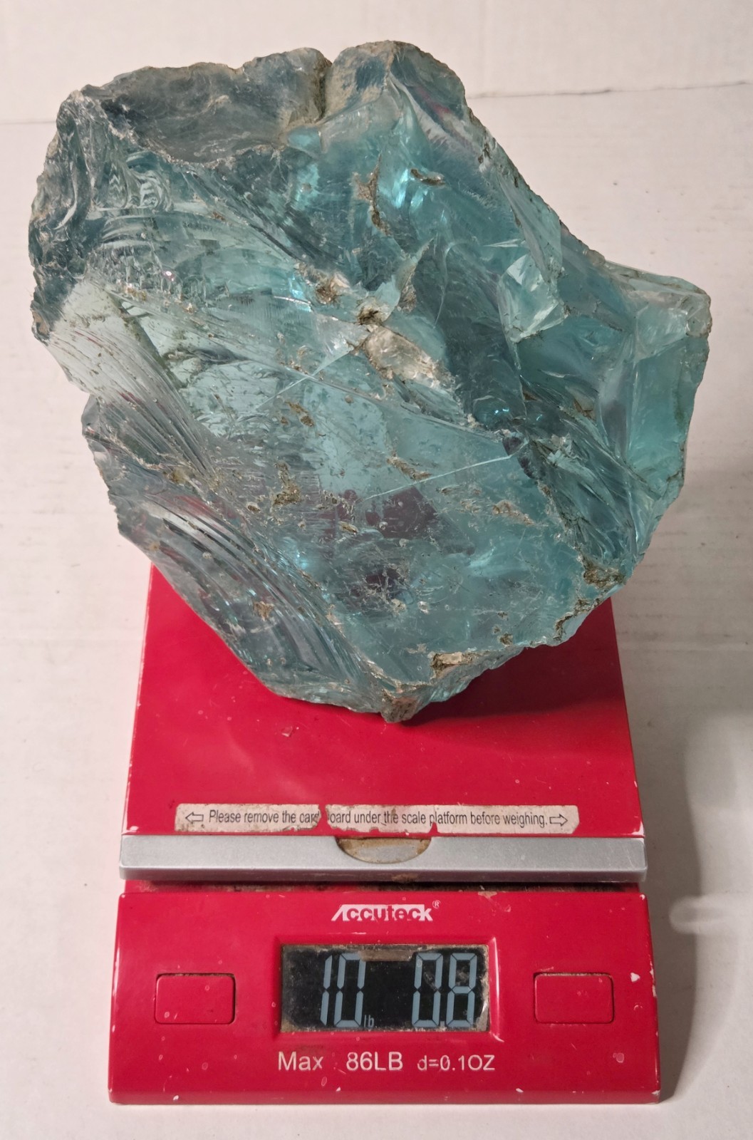 Large Aqua Slag Glass Chunk Cullet Decorative Art Glass Rock 10lb Aquarium Decor