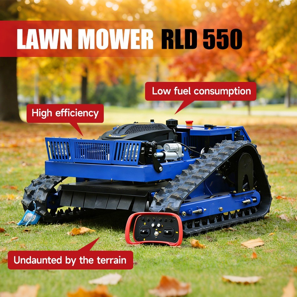 Gasoline Remote Controlled Tracked Lawn Mower RATO 225cc 7HP - Free Shipping