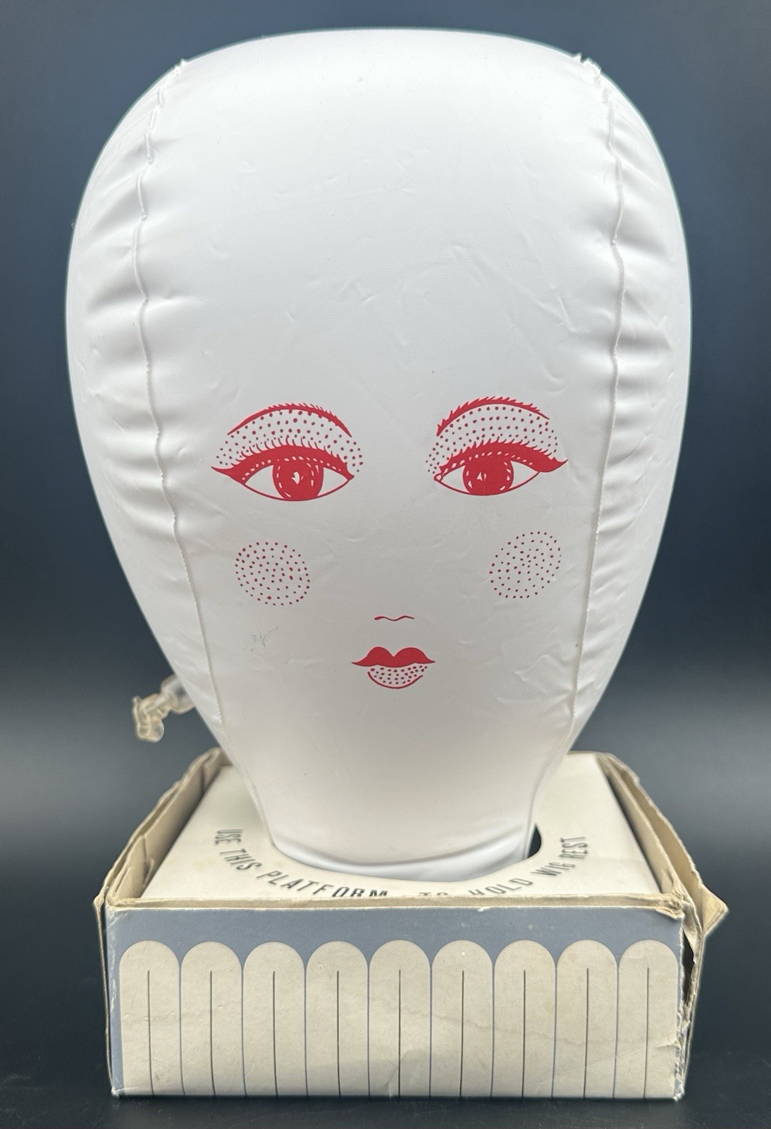 Vintage Inflatable Mannequin Woman Head Blow Up Wig Hat Rest Stand Dan Dee Japan