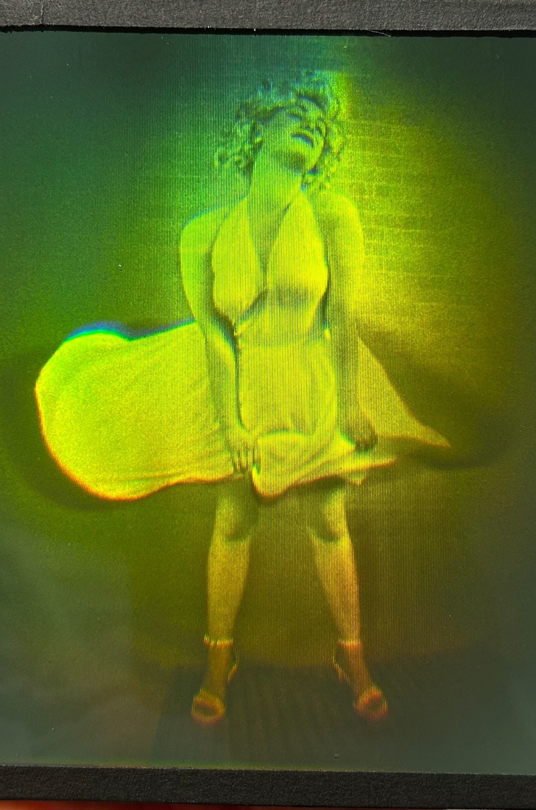 True 3D laser hologram. option hologram. Marylin moment. Vintage