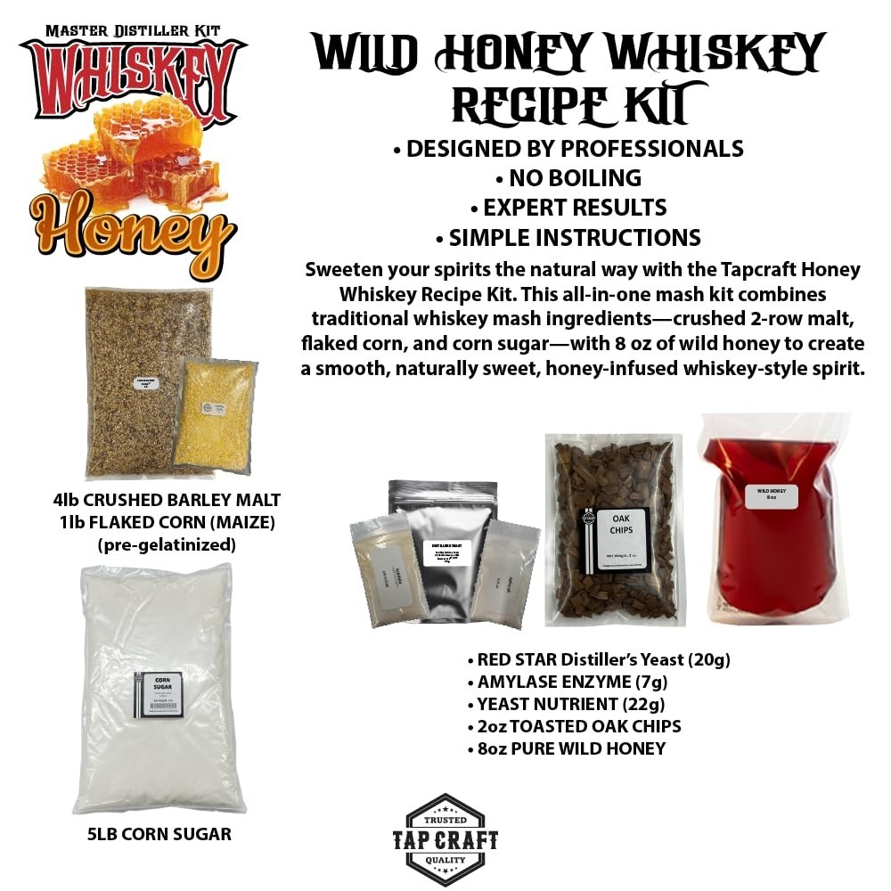 Honey Whiskey Recipe Mash Kit – Make Your Own Honey-Flavored Whiskey at Home