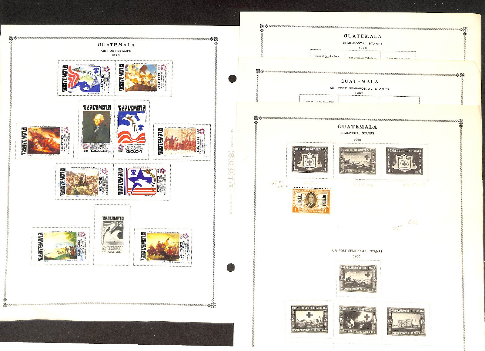 Guatemala Stamp Collection on 50 Scott International Pages, 1871-1976 (BA)