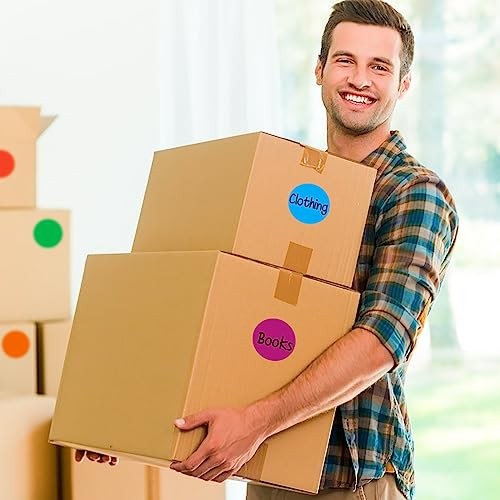 3600 Pcs 2" Round Color Coding Circle Dot Labels on 6 Rolls, 600 Count Each,