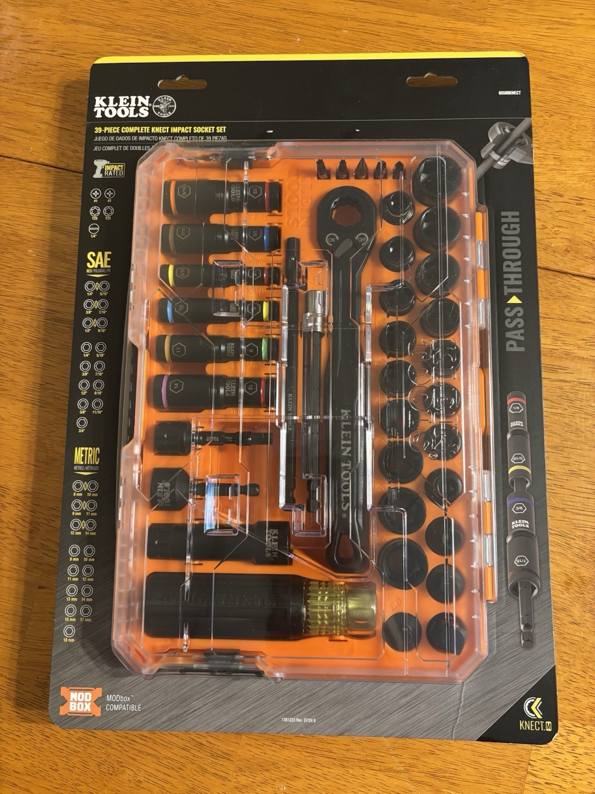 Klein Tools 65500KNECT Complete Impact Pass-Through Flip Socket Set 39-Piece NEW
