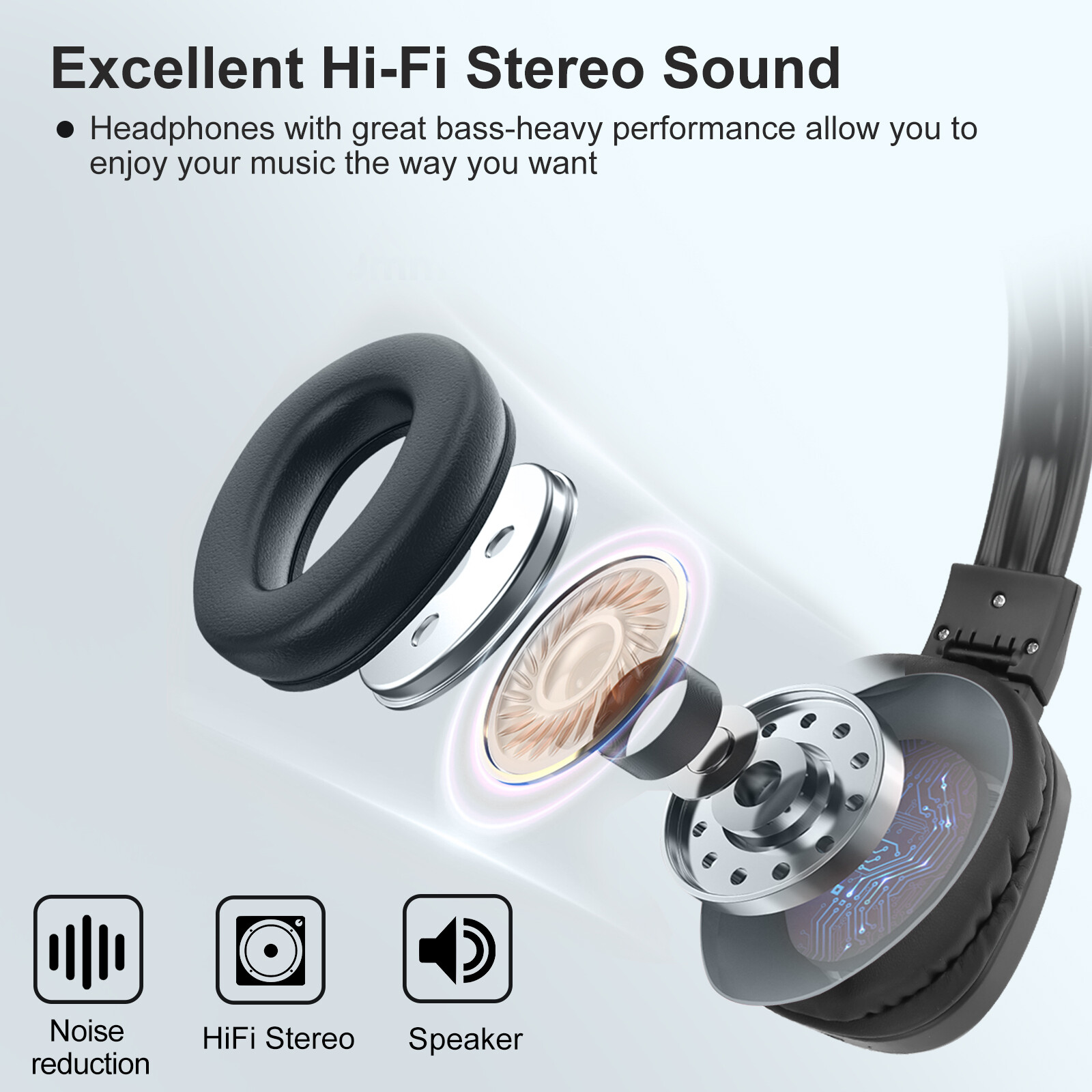 Portable FM Radio Wireless Headphones Headset Stereo Foldable Receivers Over-Ear