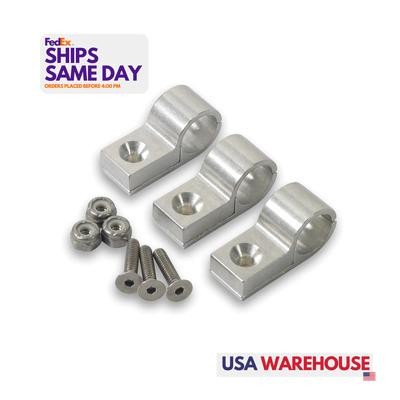 Earls 170206ERL, Set of 4 Polished Aluminum 3/8In Mach. Alum Clamp Clear Perform