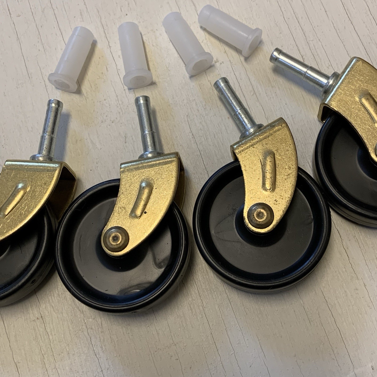 Set Of 4 Tea Cart Caster Wheels With 4 Sockets 2” Diameter Wheels By 7/16” Wide