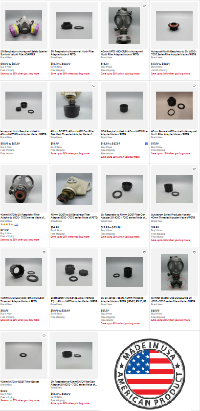 40mm GOST To 40mm NATO Can Filter Gas Mask Threaded Adapter