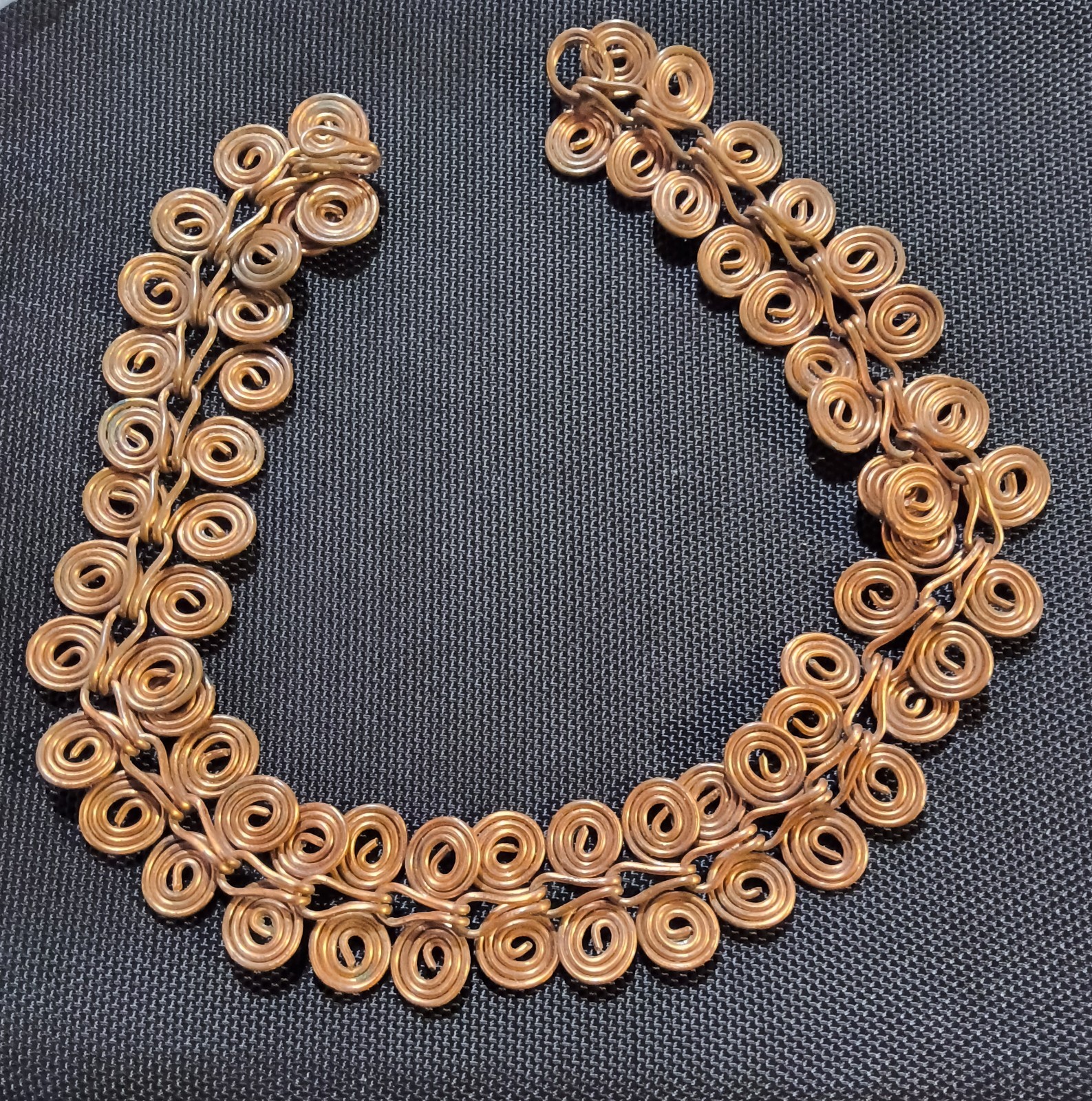 Ancient Egyptian Copper Coil Style Necklace - 18" - 86 Grams - Handcrafted