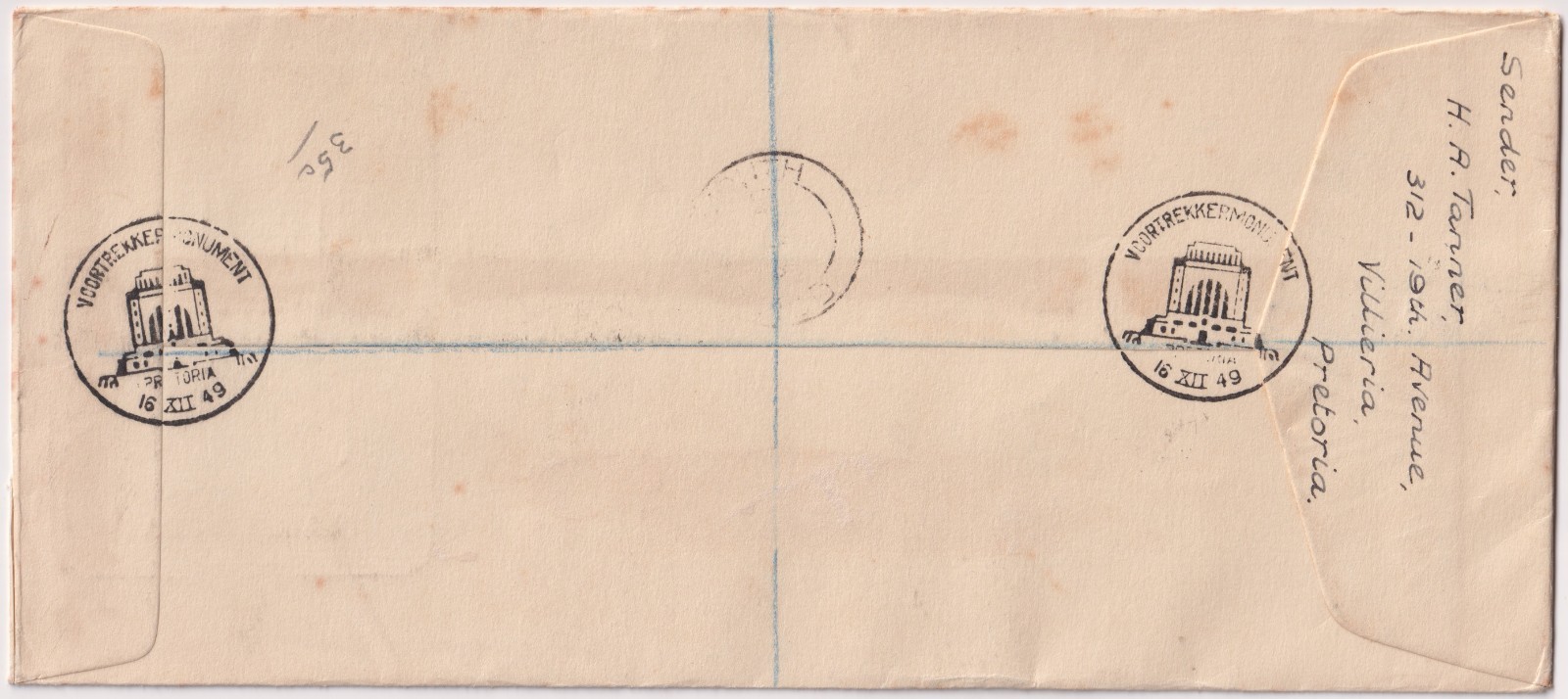 Voortrekker Monument Registered Cover Pretoria Inauguration 1949 South Africa