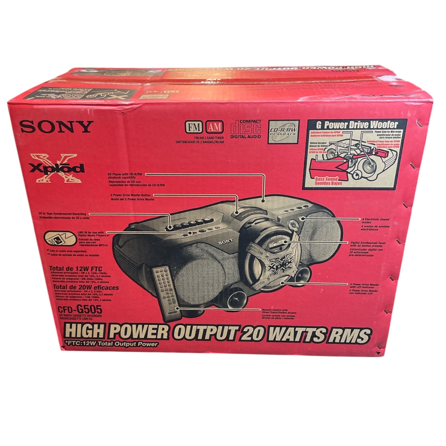 Sony Xplod CD Radio Cassette Recorder • CFD-G505 Boom Box New SEALED