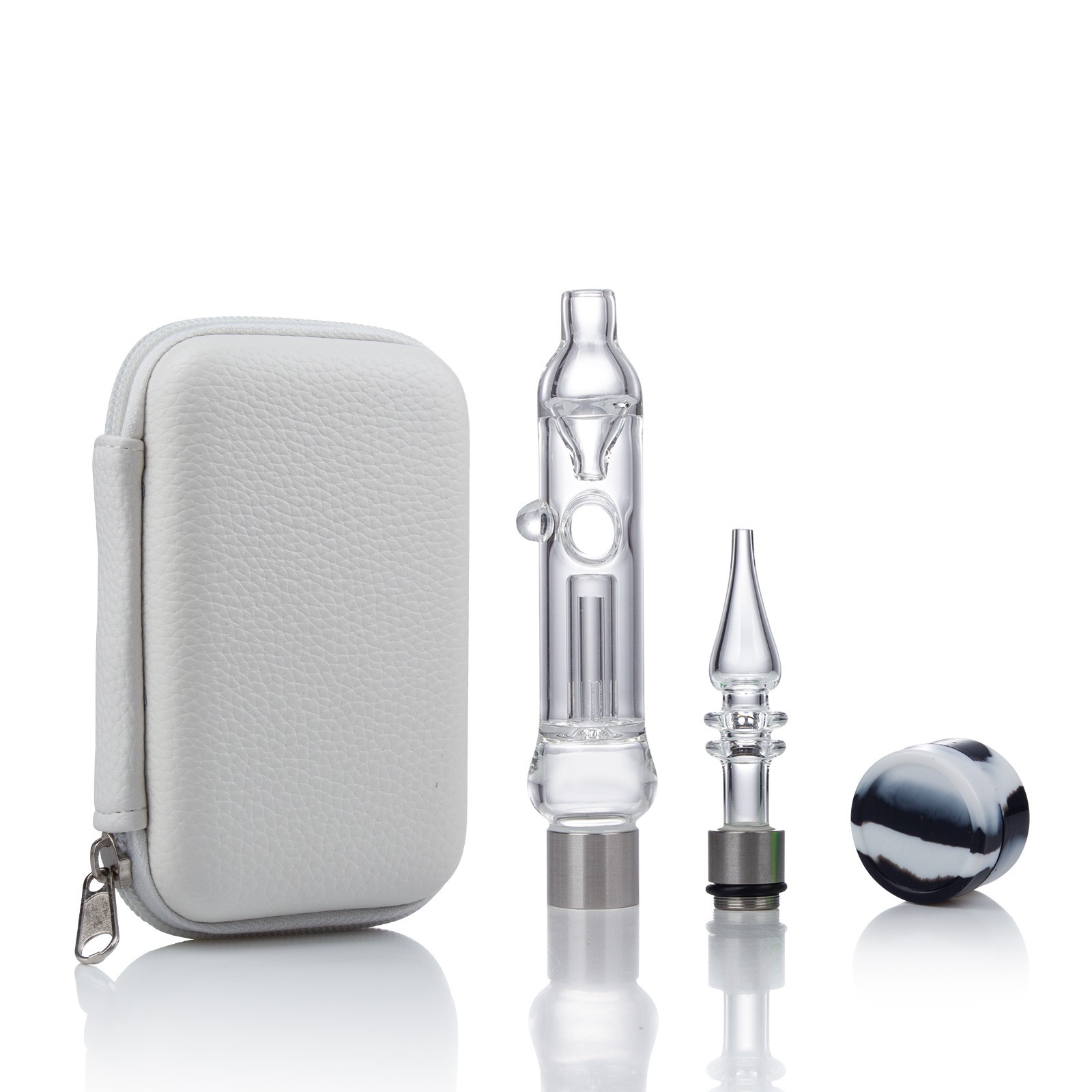 Mini Bubbler Water Pipe Glass Smoking Pipes Kit with Thread Quartz