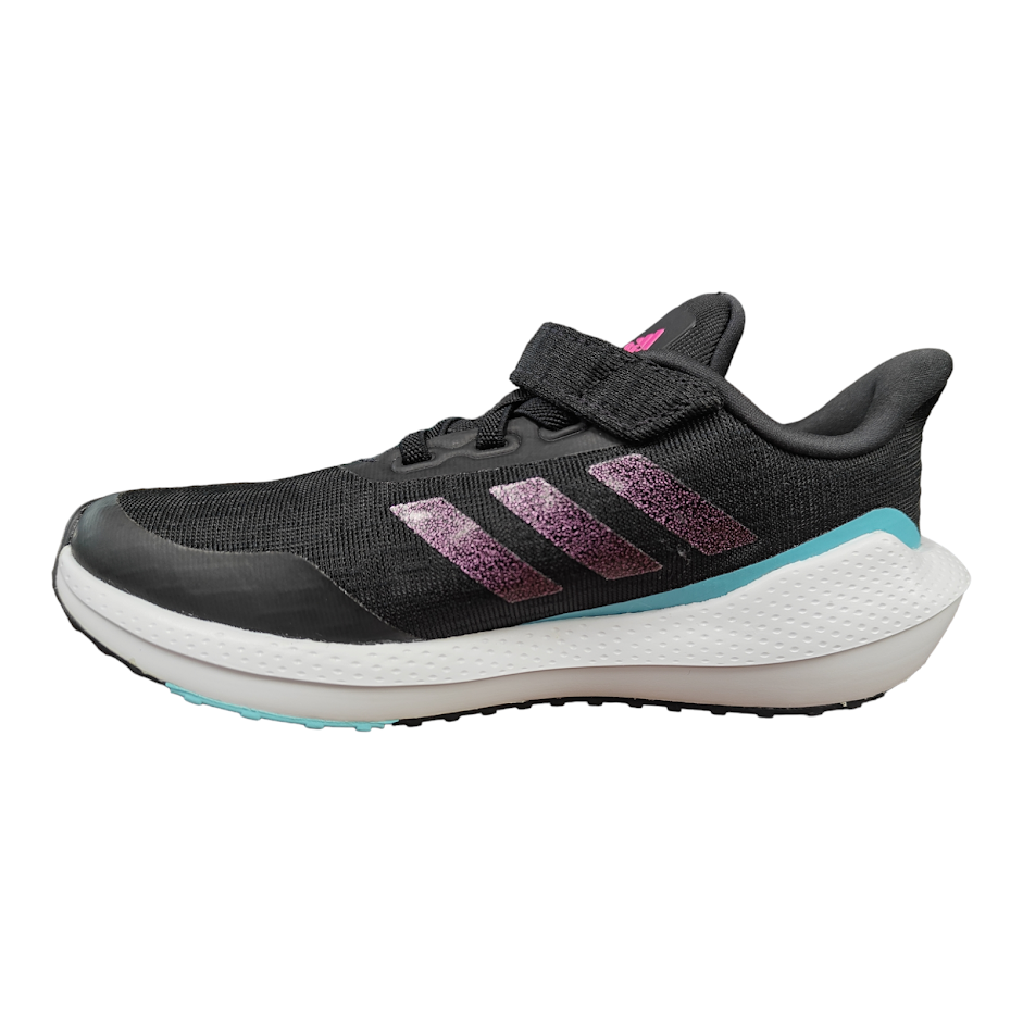 Adidas KIDS H01876 EQ21 Run Black Pulse Aqua Running Athletic Shoes