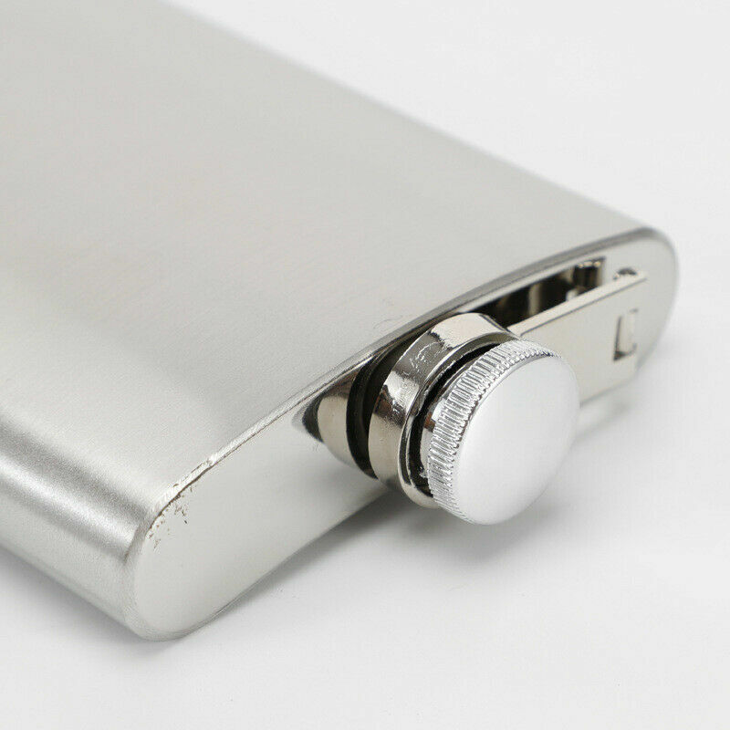 2 Pack 7/10 oz Liquor Pocket Hip Flask Stainless Steel Whiskey Screw Cap Flagon