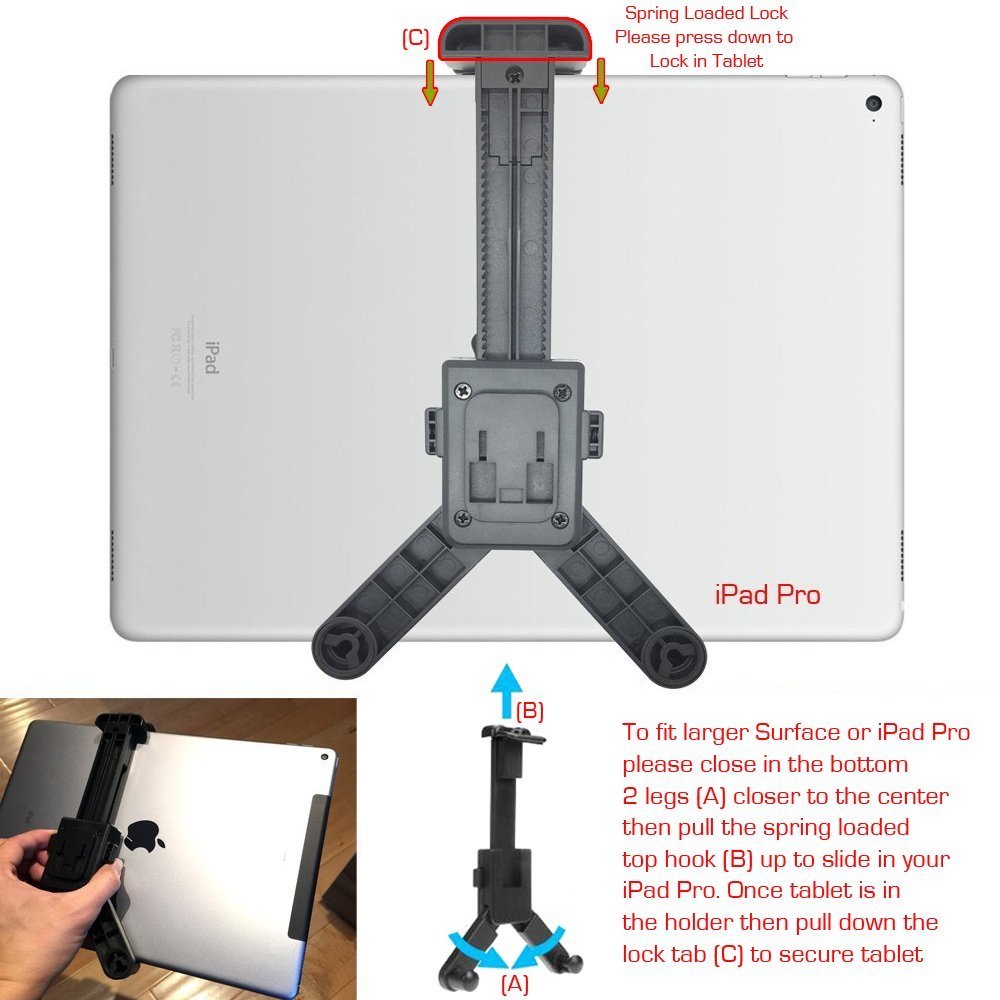* 22" Heavy Duty Car Truck Floor Seat Bolt mount for All Tablets & Smartphones