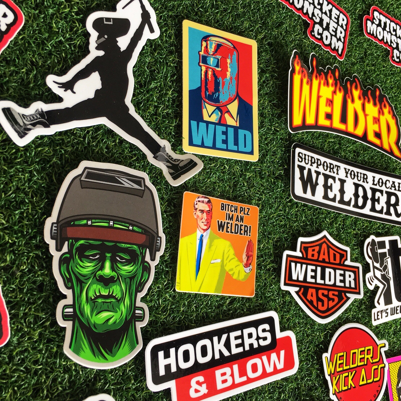 SUPER WELDER PACK 40+ Hard Hat Stickers HardHat Sticker & Decals, Welding Hood