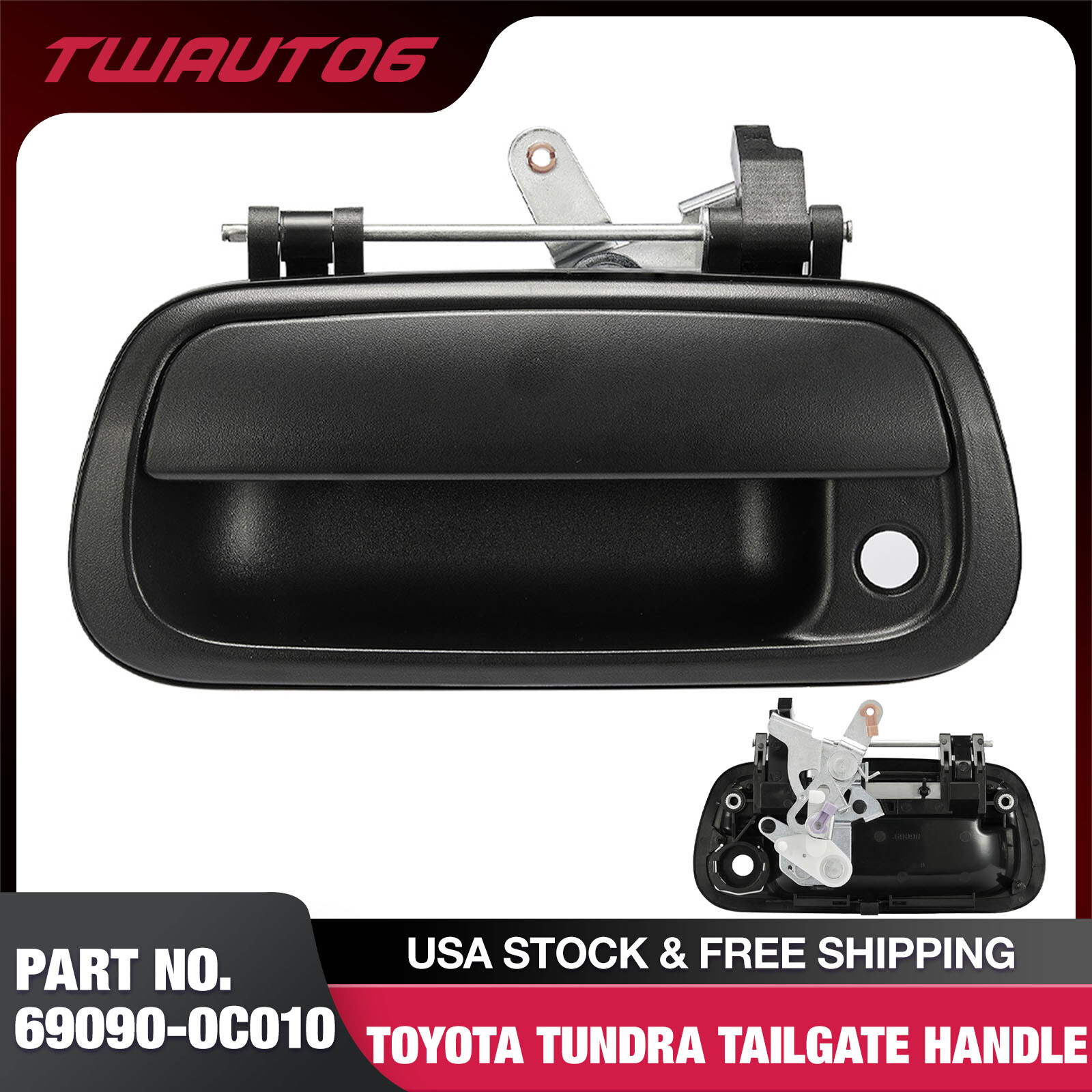 For Toyota Tundra 2000-2006 Tail Gate Tailgate Handle Textured Pickup Truck
