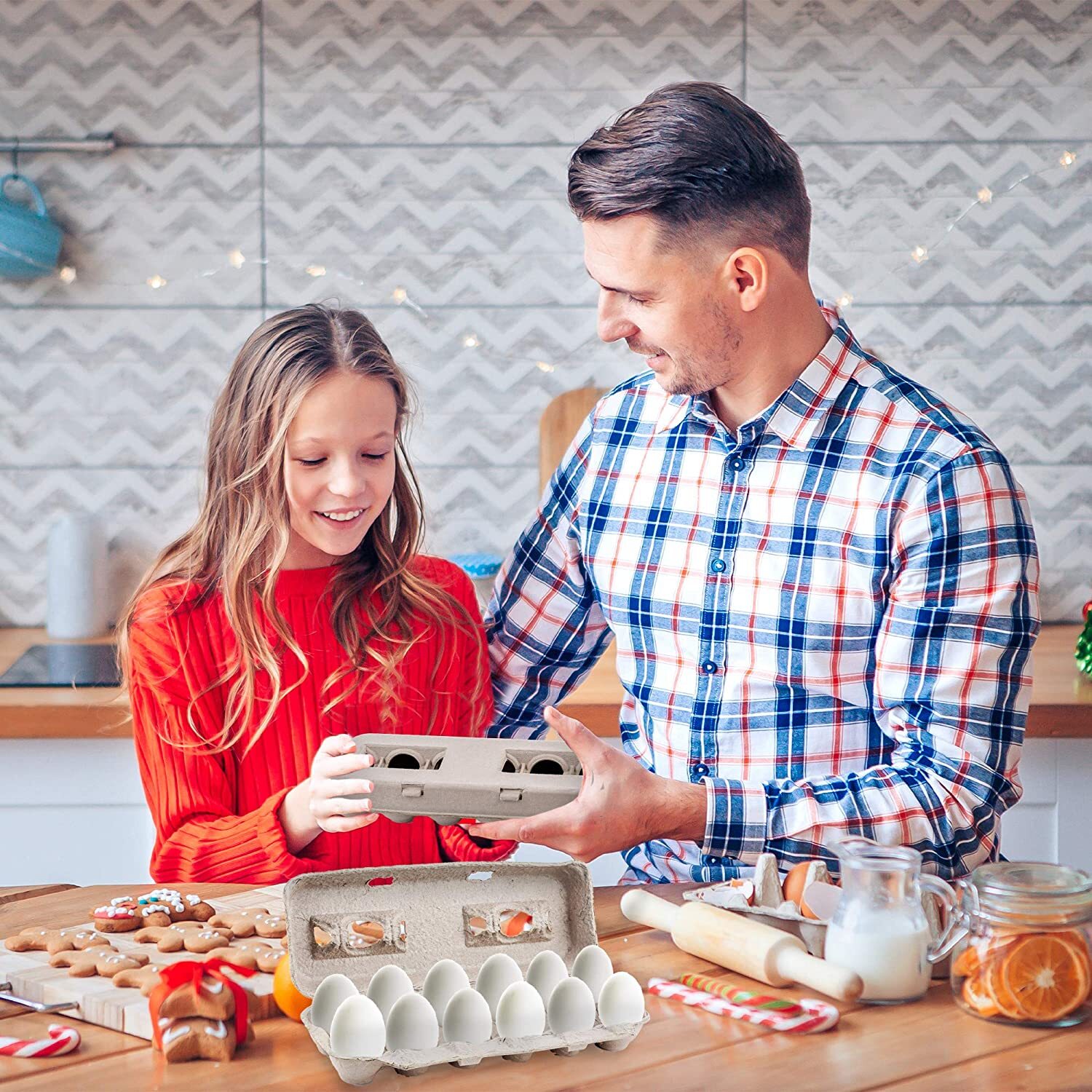 MT Products 12 Compartment Blank Natural Pulp Egg Cartons - Pack of 25