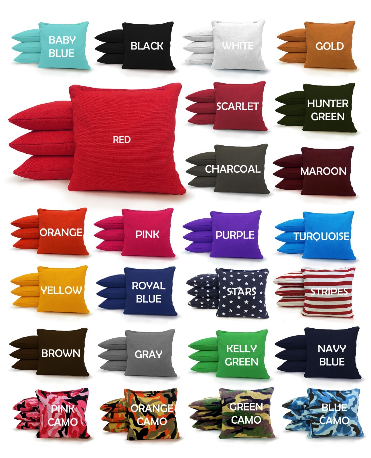 All Weather Pro Style Cornhole Bags - 4 Stick & Slick - Suede & Duck Canvas Bags