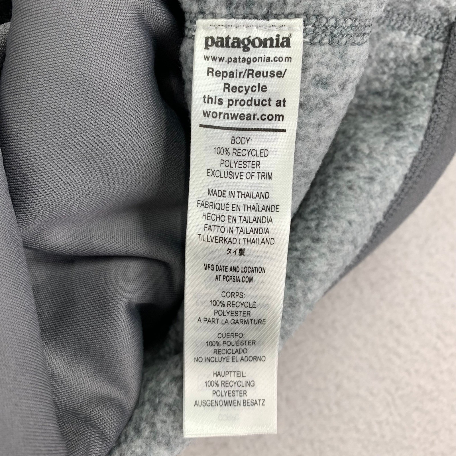 Patagonia Better Sweater Fleece Jacket Mens XL Grey Full-Zip Hiking Lightweight