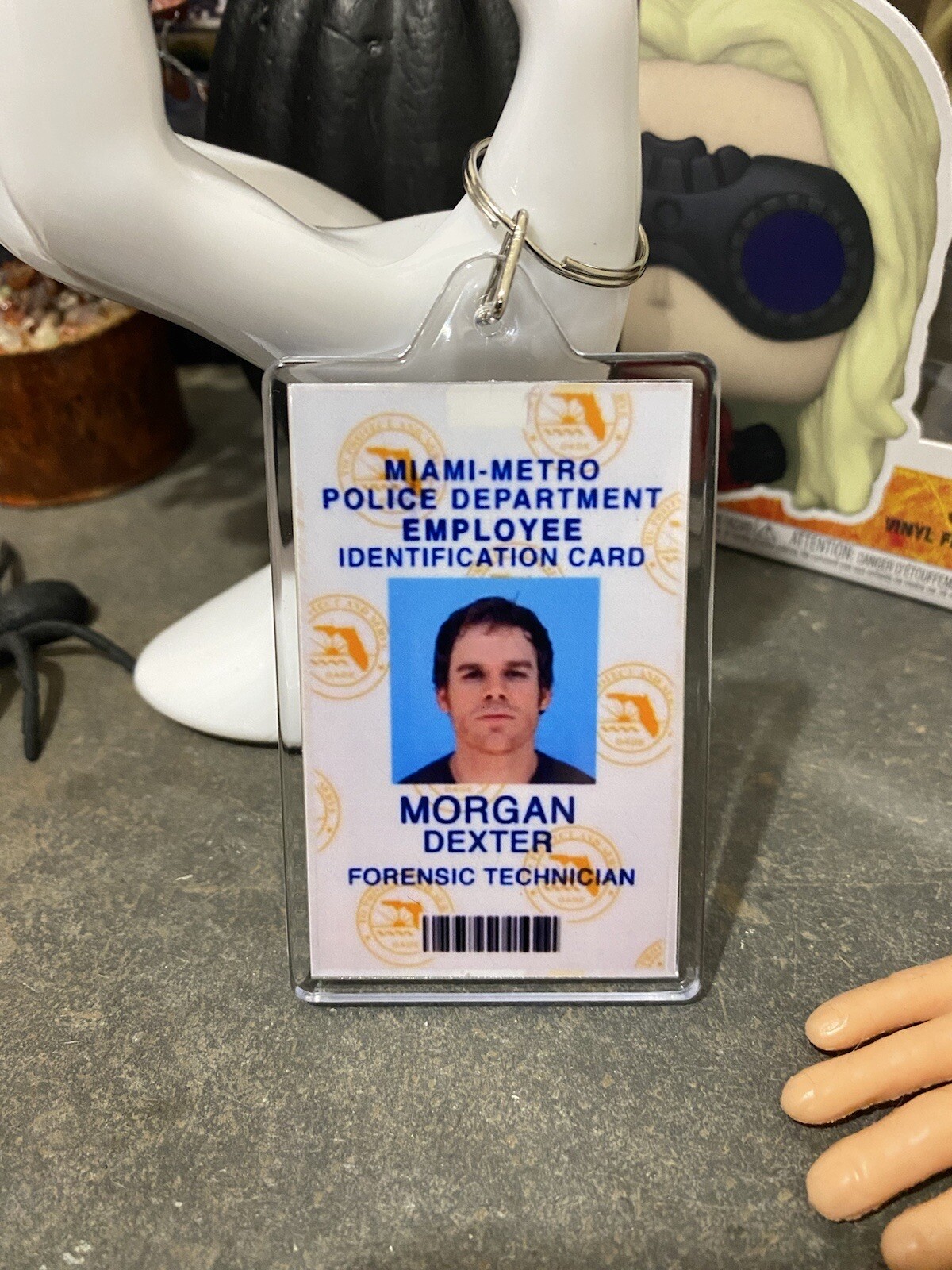 Dexter Morgan Miami Metro Photo ID - Tribute Keychain - Novelty Key Ring