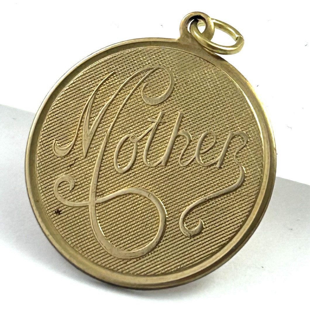 Vintage Charm MOTHER Necklace Pendant Brass Tarnish Vintage Jewelry Gift For Mom