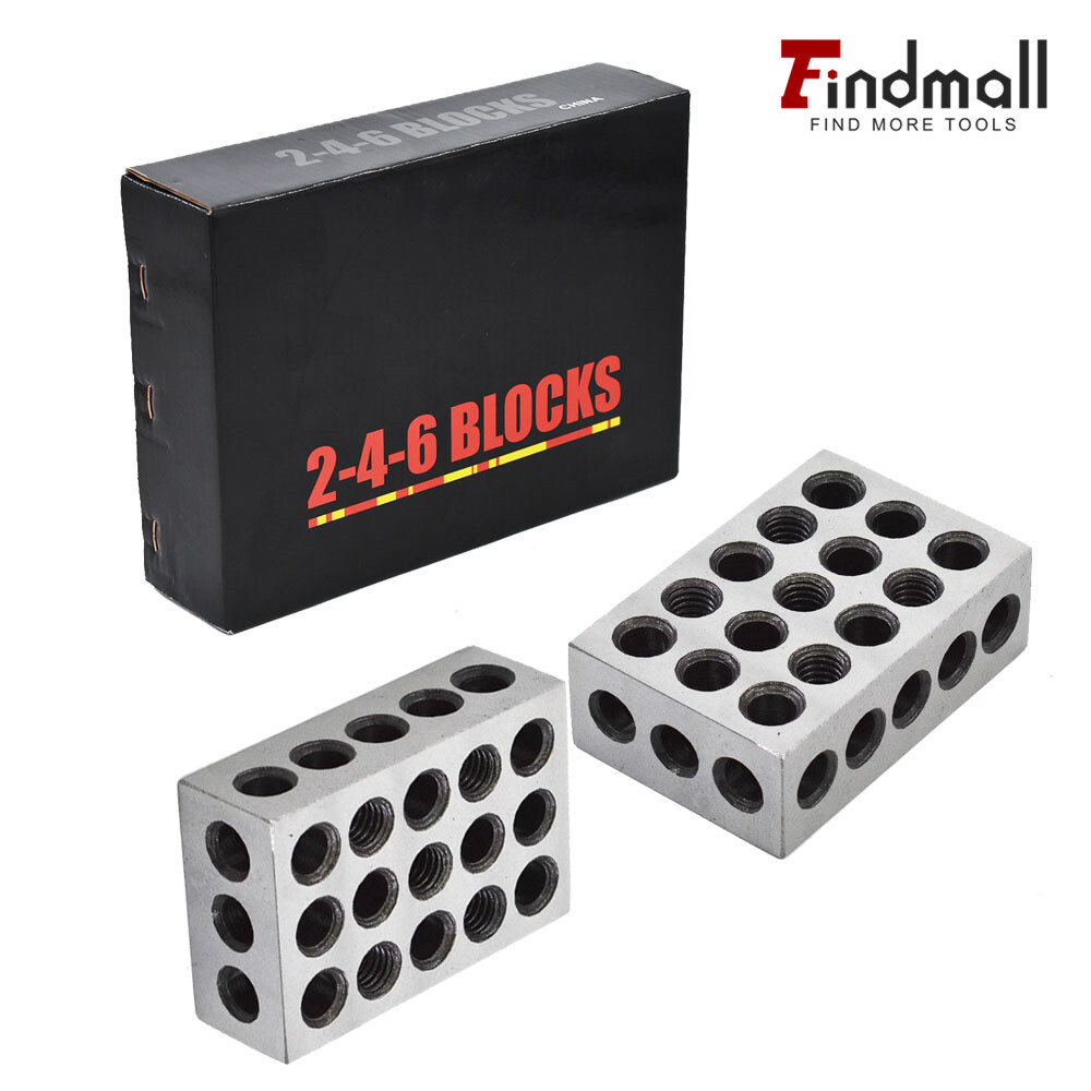 1 Matched Pair 2-4-6 Blocks 23 Holes .0002" Machinist Precision 246 Jig 2 4 6