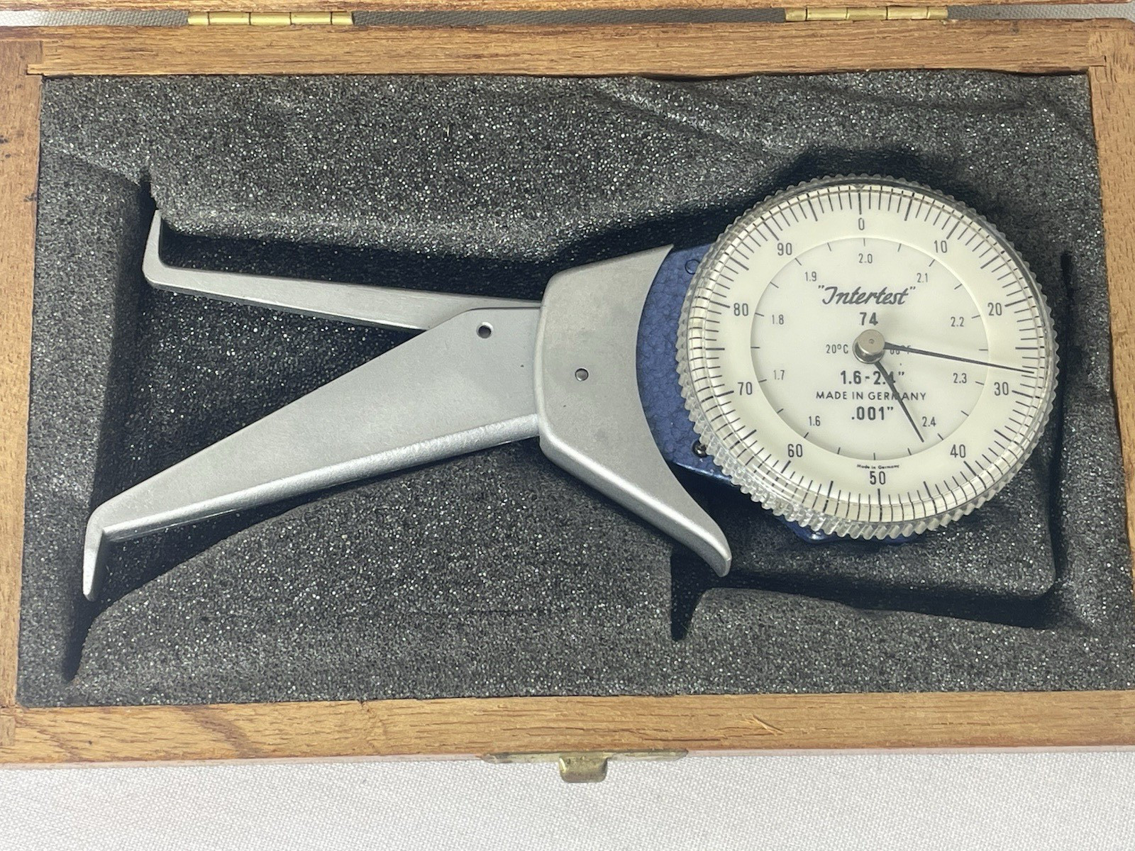Intertest Mechanical Dial Caliper Gage #74 1.6'"- 2.4" .001 Machinist Tool