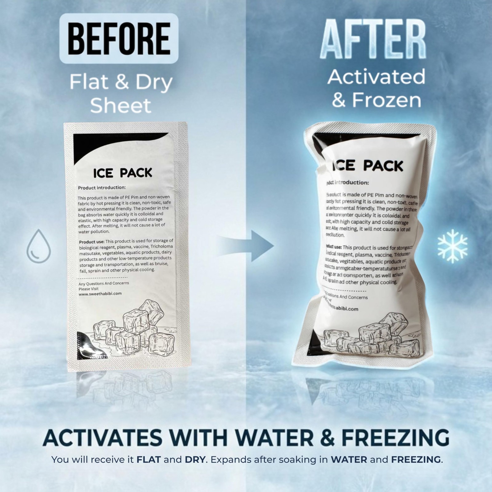 24+ Hour Dry Ice Packs for Shipping 50 Pack – Hielo Seco – Long Lasting Ice P...