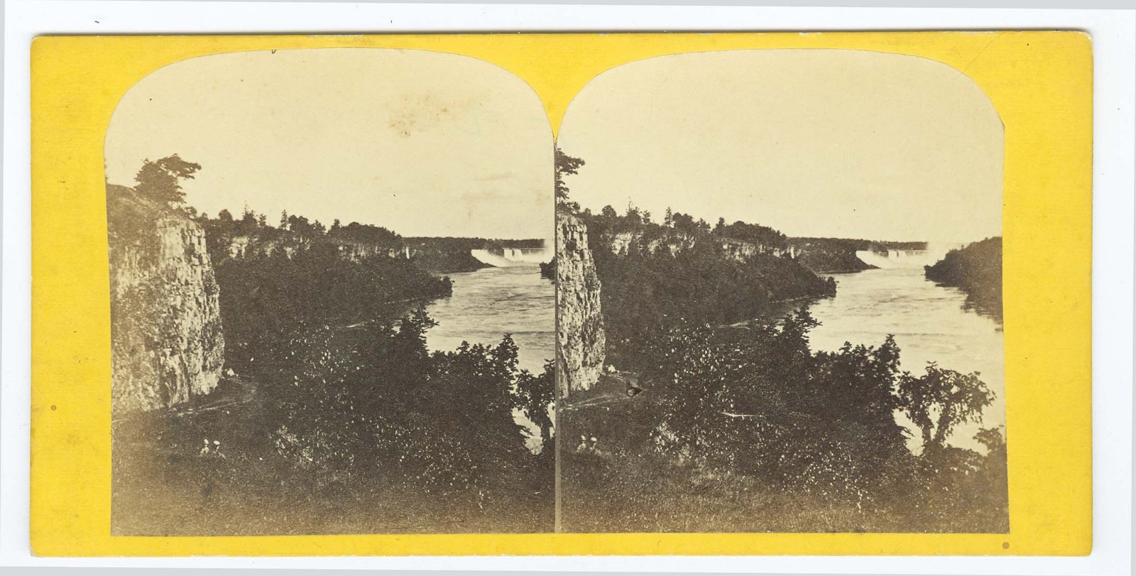 G2221~ NIAGARA – Falls & Bank 1860s Stereoview – George Stacy