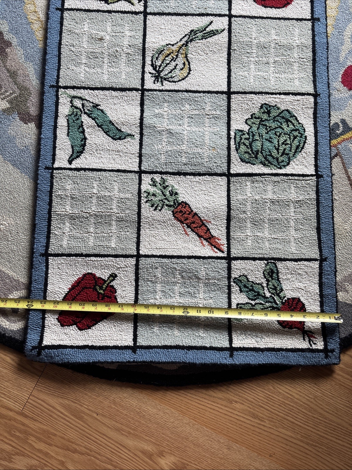 Claire Murray * Vegetables Garden RUNNER * 100% Wool Hand-made Rug 24x65