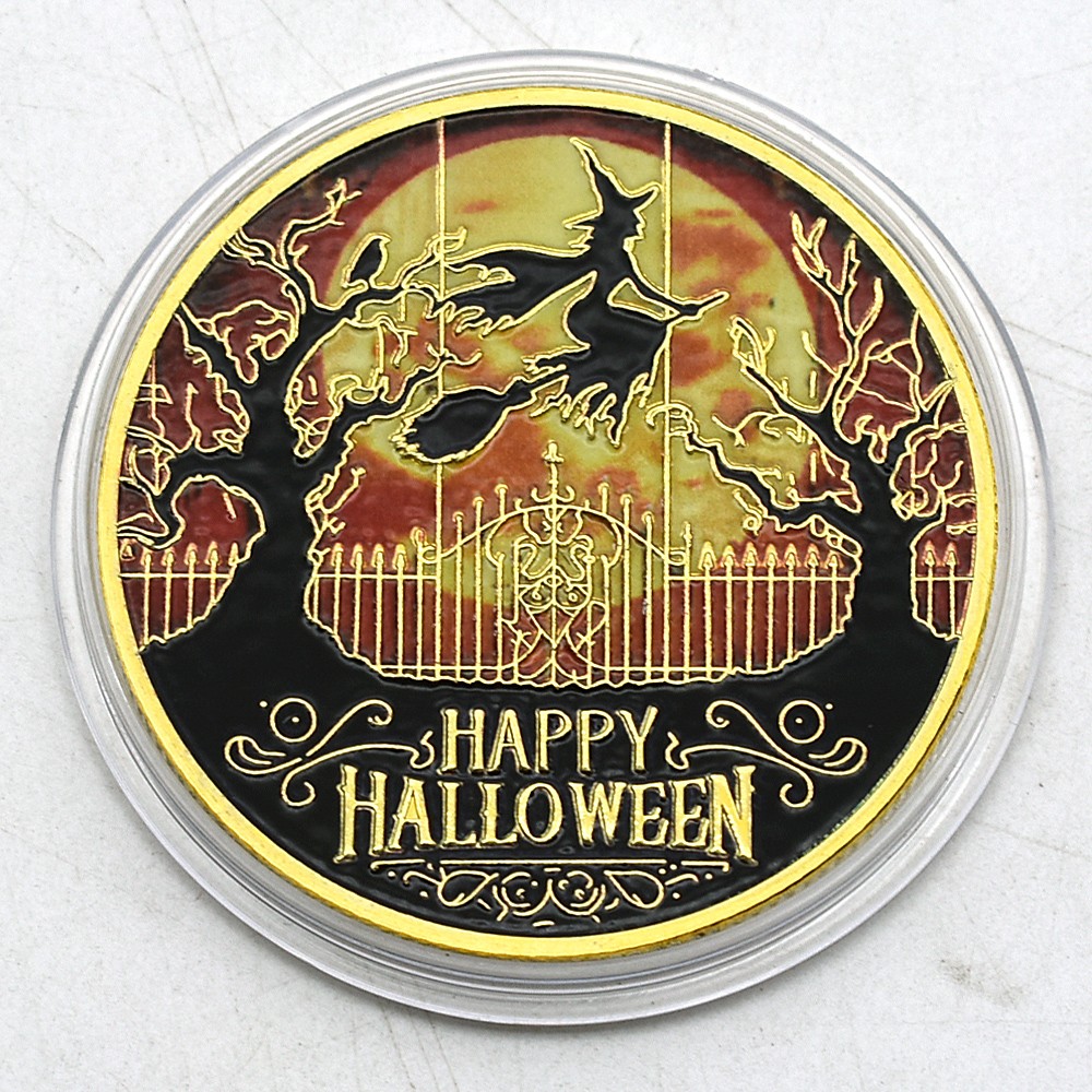 Happy Halloween Gold-Plated Challenge Coin Collectible Souvenir Gift Medal