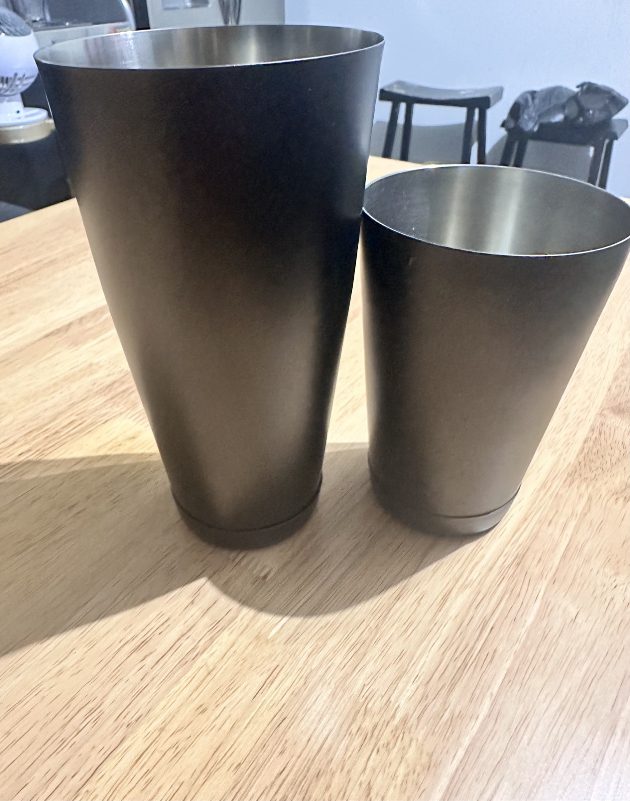 2 Piece Bar Weighted Shaker Matte Black     18oz./28oz.