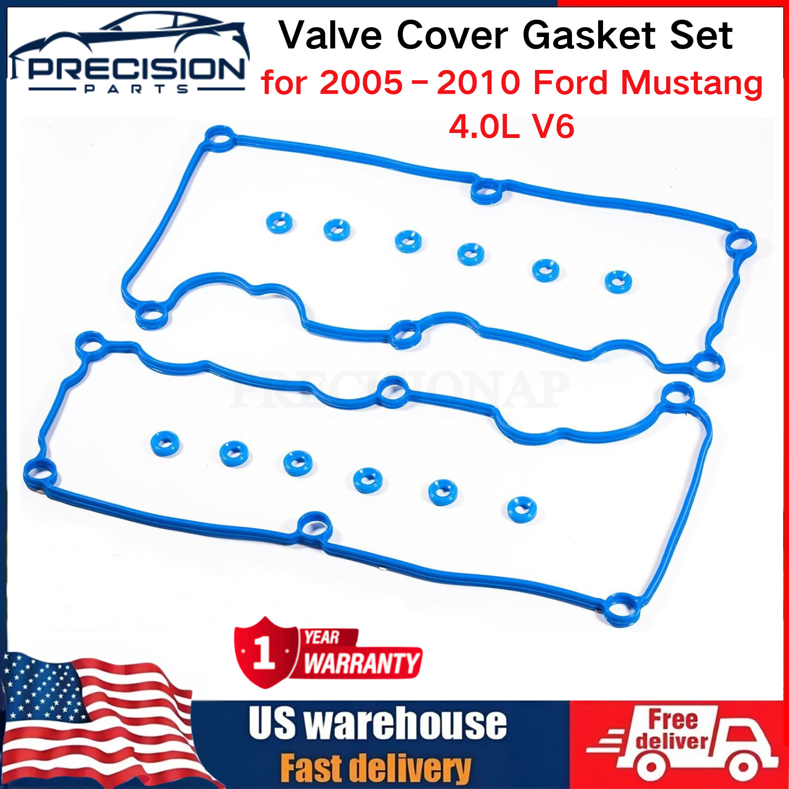 Valve Cover Gasket Set for 2005-2010 FORD MUSTANG 4.0L V6 GAS SOHC 12-Valves N/A