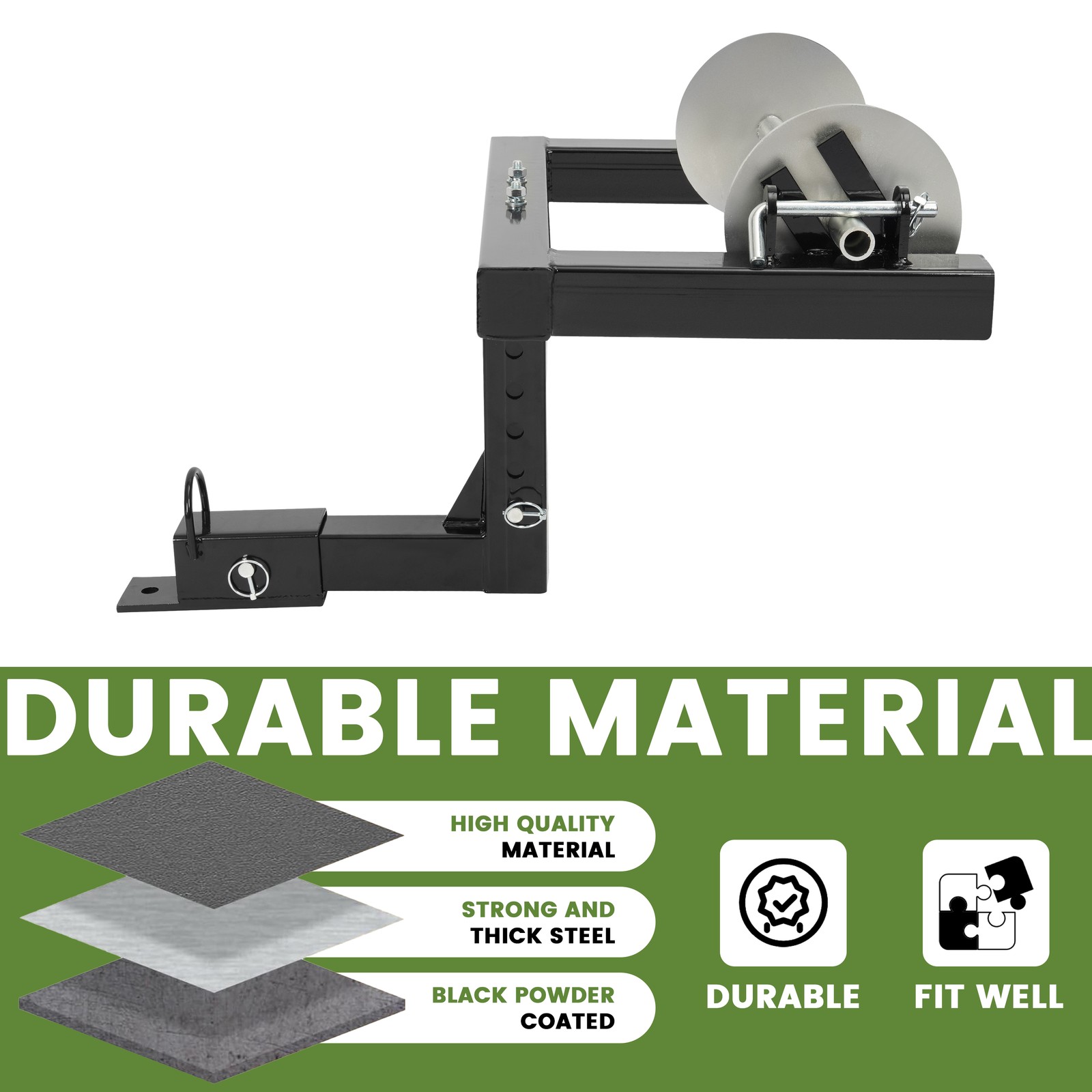 Barbed Wire Unroller Bolt-On ATV Adaptor with 2" Receiver Hitch For Fencing