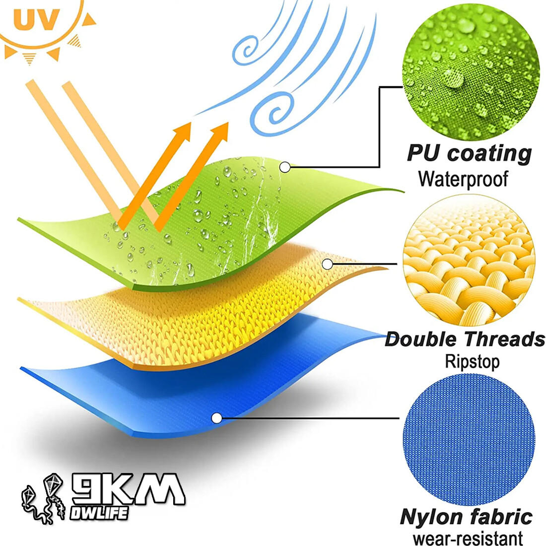 40D Thin Waterproof Ripstop Nylon Fabric PU Coated For Outdoor Kite Flags Making