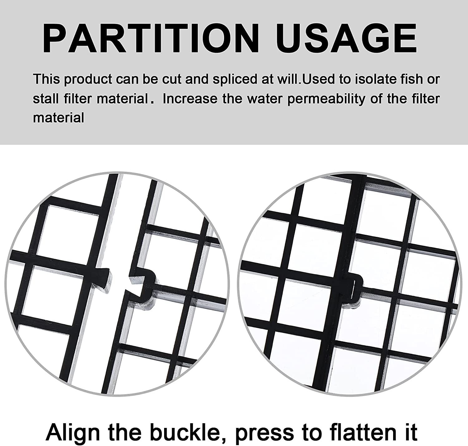 4pcs Aquarium Divider Tray Egg Crate Grid Fish Tank Divider Bottom Isolation