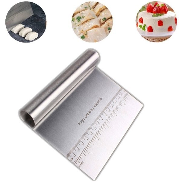 1Stainless Steel Bench Scraper / Chopper With Ruler Dough Cutter Chopper Kitchen