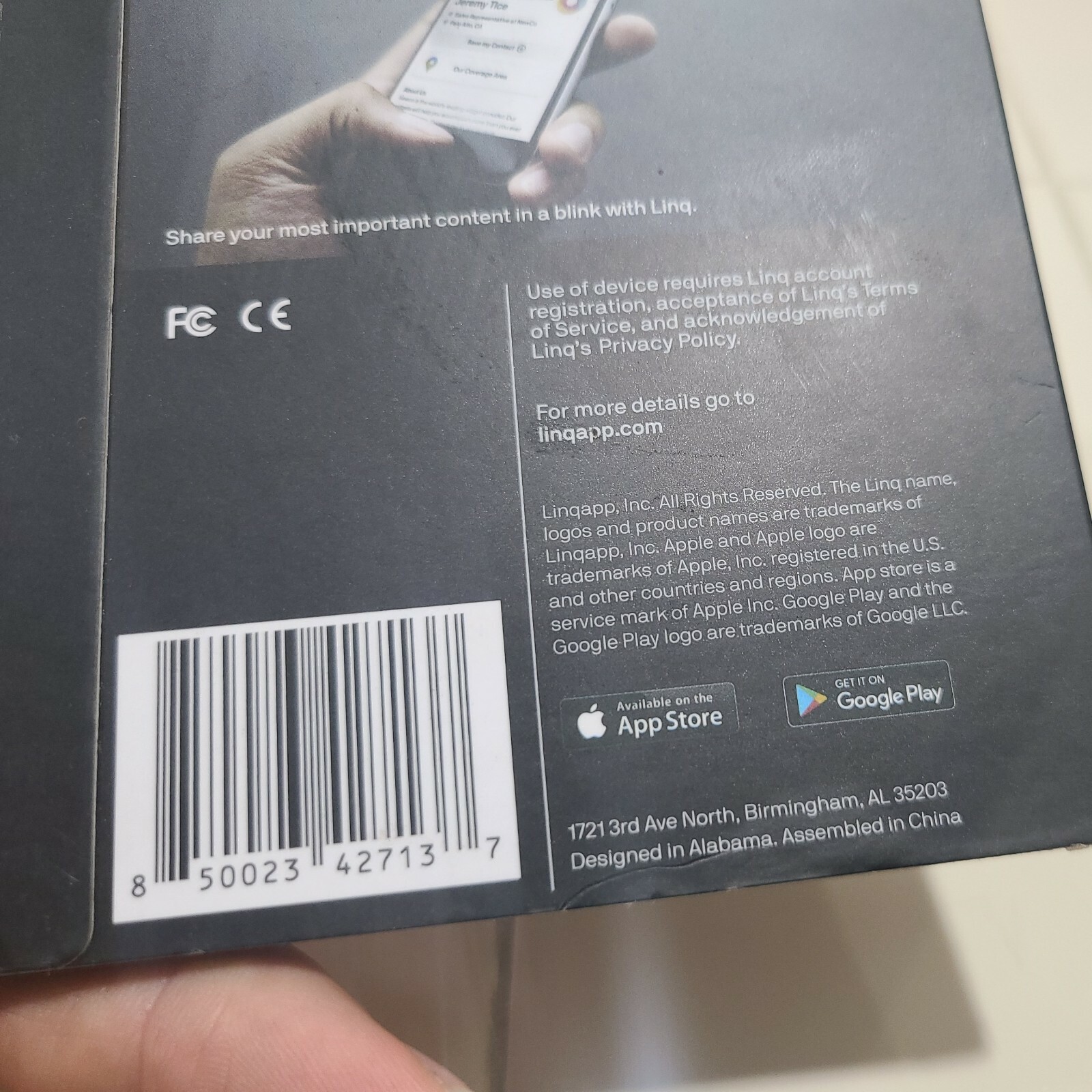 Linq Digital Business Card - Smart NFC Contact and Networking Card (Matte Black)